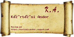 Kürtösi Andor névjegykártya